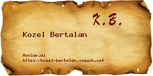 Kozel Bertalan névjegykártya