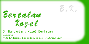 bertalan kozel business card